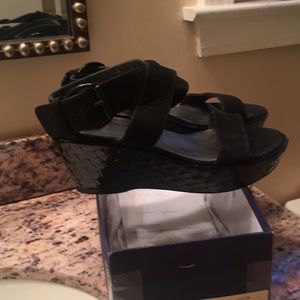 Stuart Weitzman Black Suede ankle Sandal